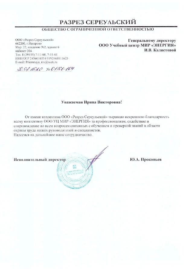 ООО "Разрез Сереульский" ООО "Разрез Сереульский"